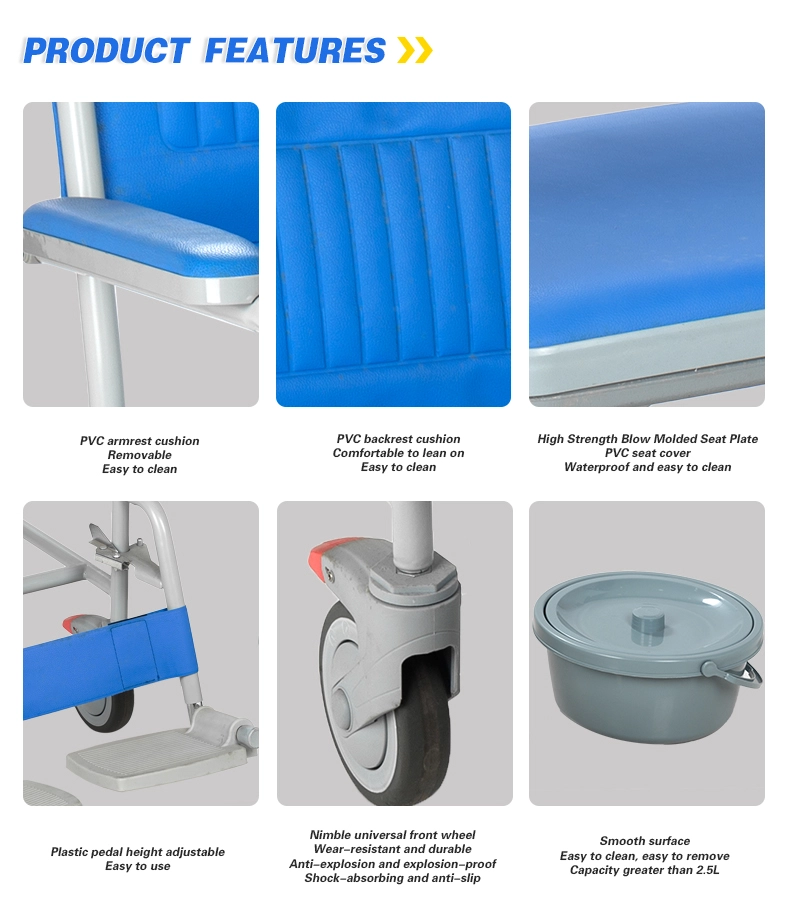 Height Adjustable Commode Chair