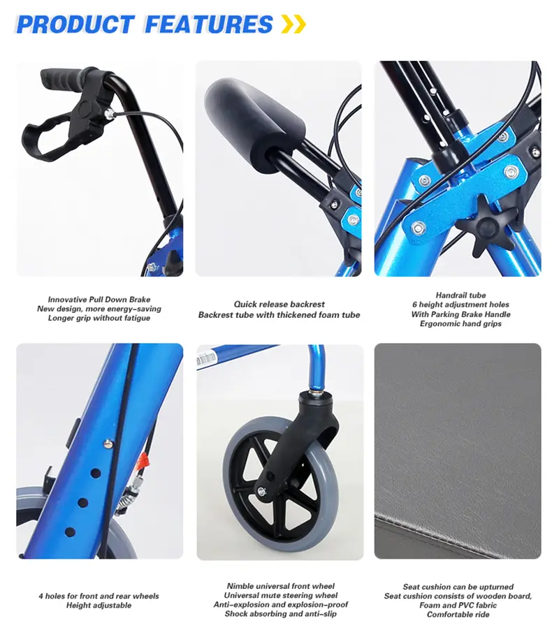 Aluminum Rollator With Seat