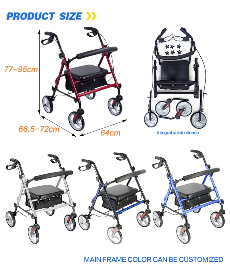Rollator Walker With Seat And Basket Rollator Walker With Seat And Basket