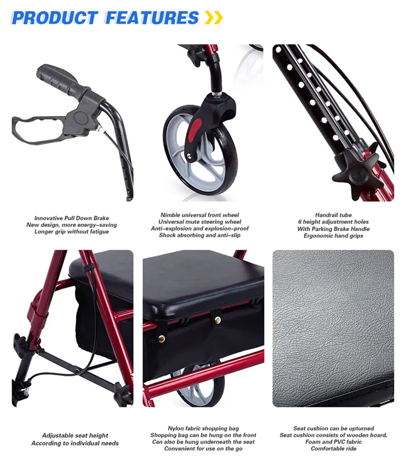 Rollator Walker With Seat And Basket